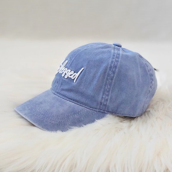 Blessed Vintage Wash Denim Adjustable Baseball Cap - Picture 3 of 7